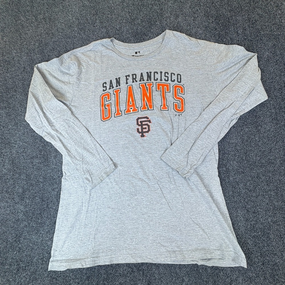 Fanatics San Francisco Giants MLB Shirt Mens XL Heather Gray Logo Crew Neck